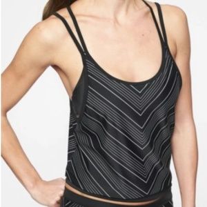 Athleta Chevron Tankini Top Black Size 36 B/C v543